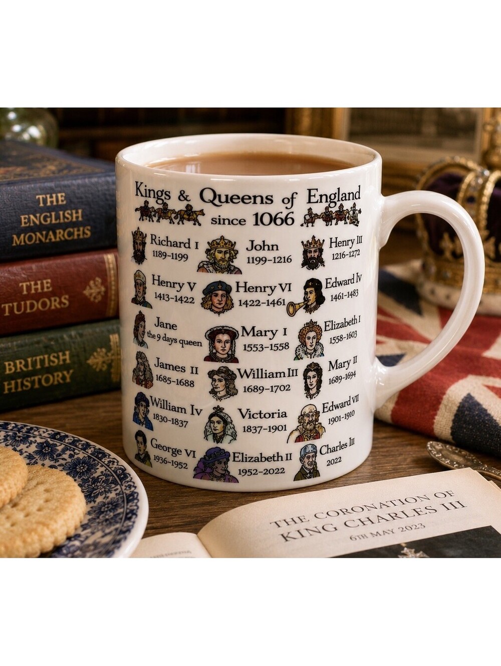 Kings & Queens of England Since 1066 Bone China Mug Picturemaps McLaggan